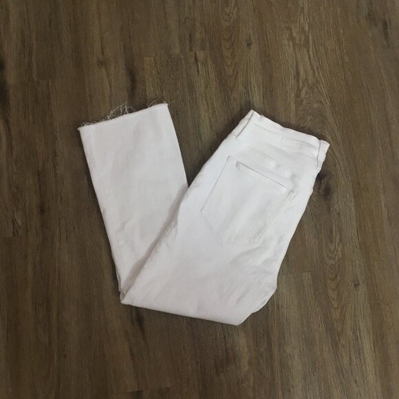 J. Crew white Demi Boot crop distressed jeans size 30 - Picture 1 of 7